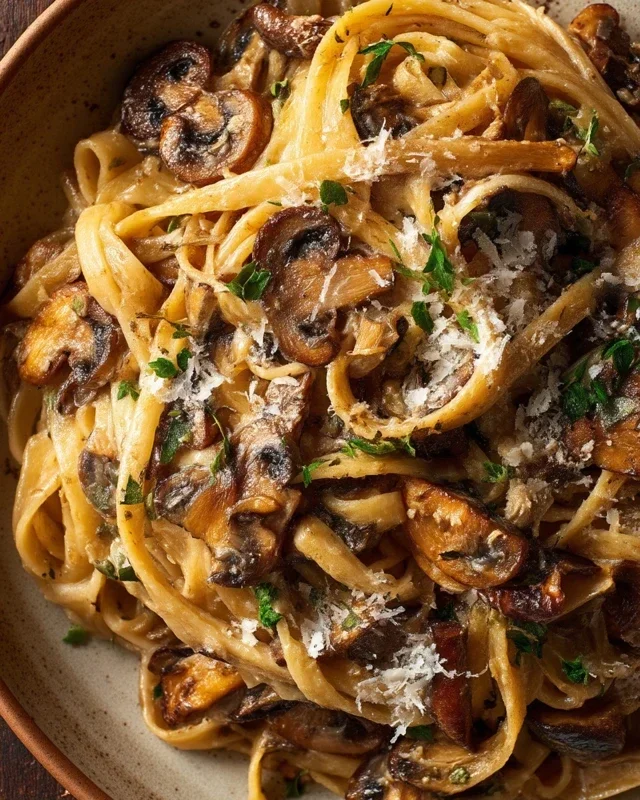 Caramelized Leek and Mushroom Gruyere Pasta