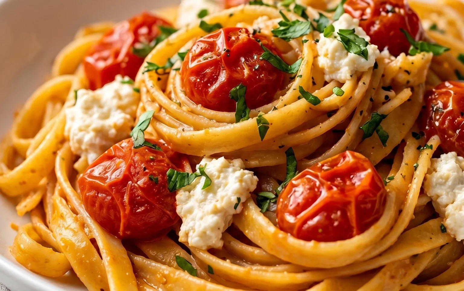 Roasted Tomato and Garlic Ricotta Pasta