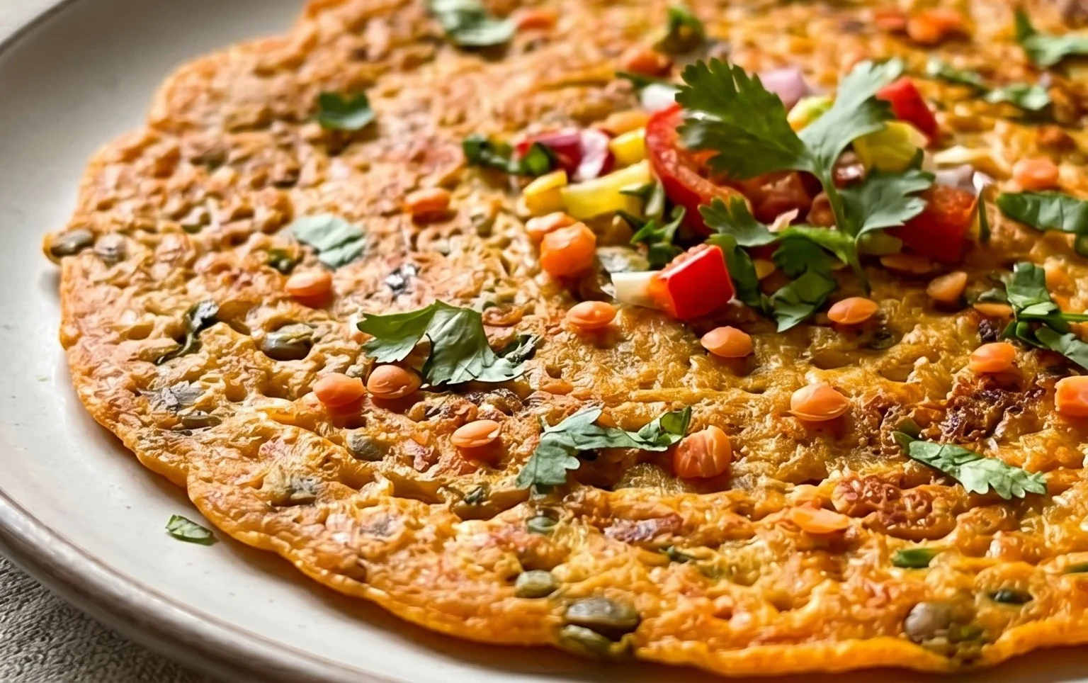 Masoor Dal Chilla | Savory Red Lentil Pancakes