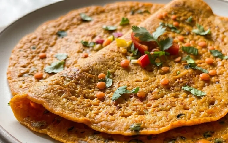 Masoor Dal Chilla | Savory Red Lentil Pancakes