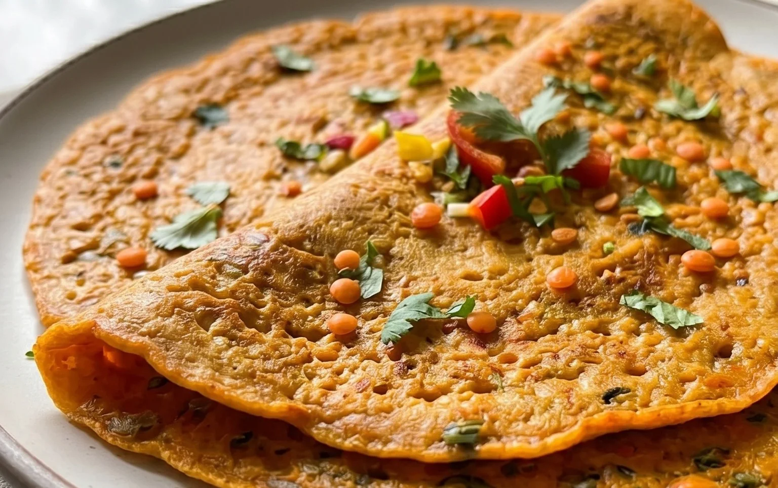 Masoor Dal Chilla | Savory Red Lentil Pancakes