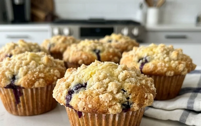 Lemon Blueberry Streusel Muffins