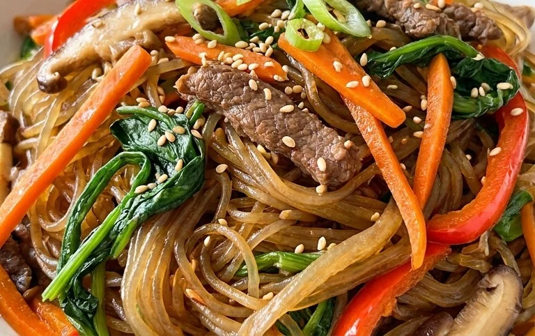 Japchae (Korean Glass Noodle Stir Fry)