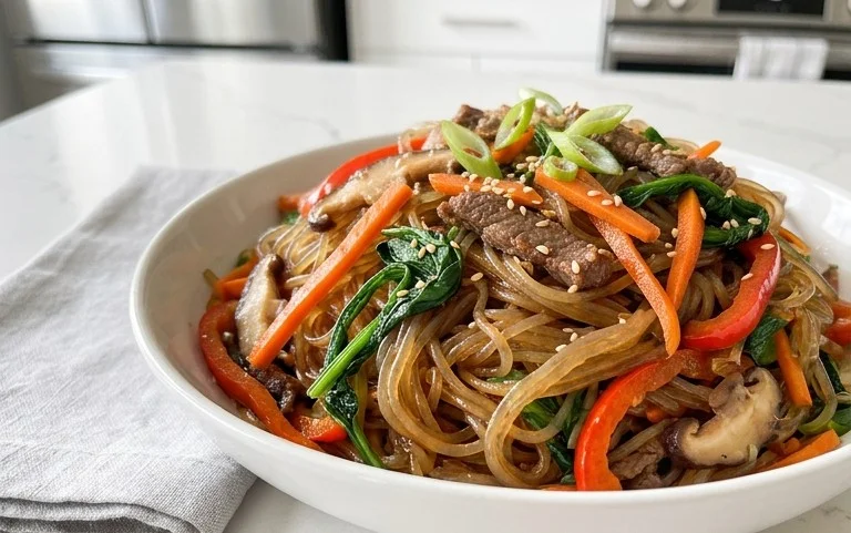 Japchae (Korean Glass Noodle Stir Fry)