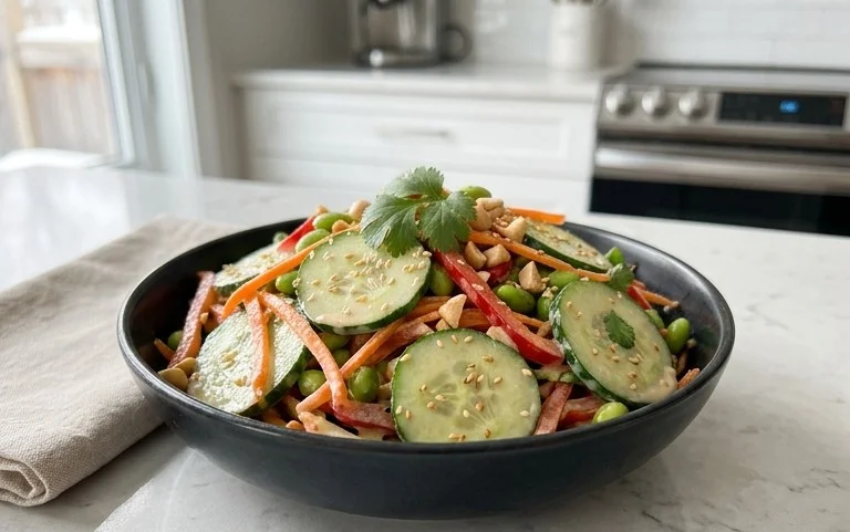 Creamy Asian Cucumber Salad Bowl