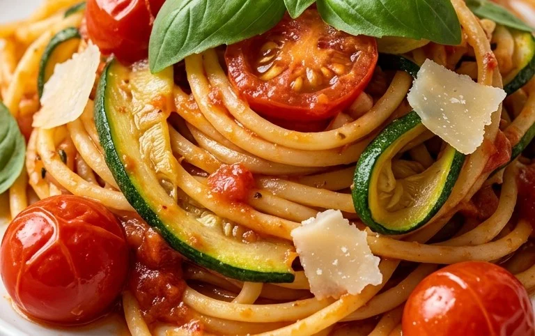Healthy Tomato Zucchini Pasta