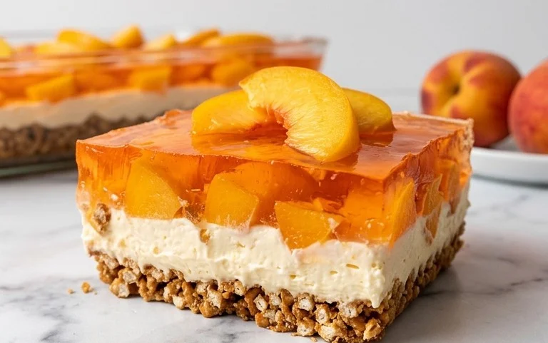 Peach Pretzel Salad Dessert