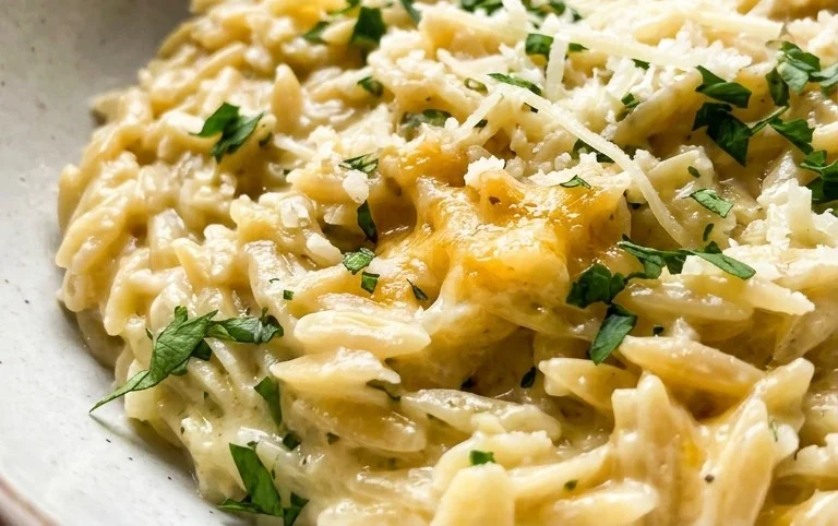 Creamy Garlic Parmesan Orzo