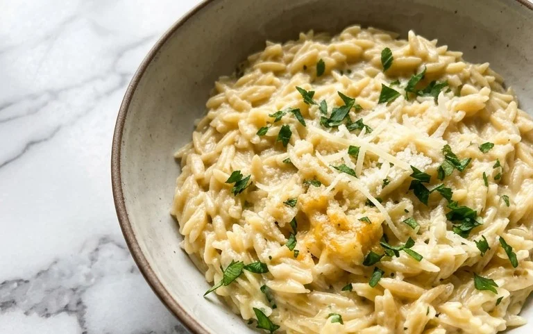 Creamy Garlic Parmesan Orzo