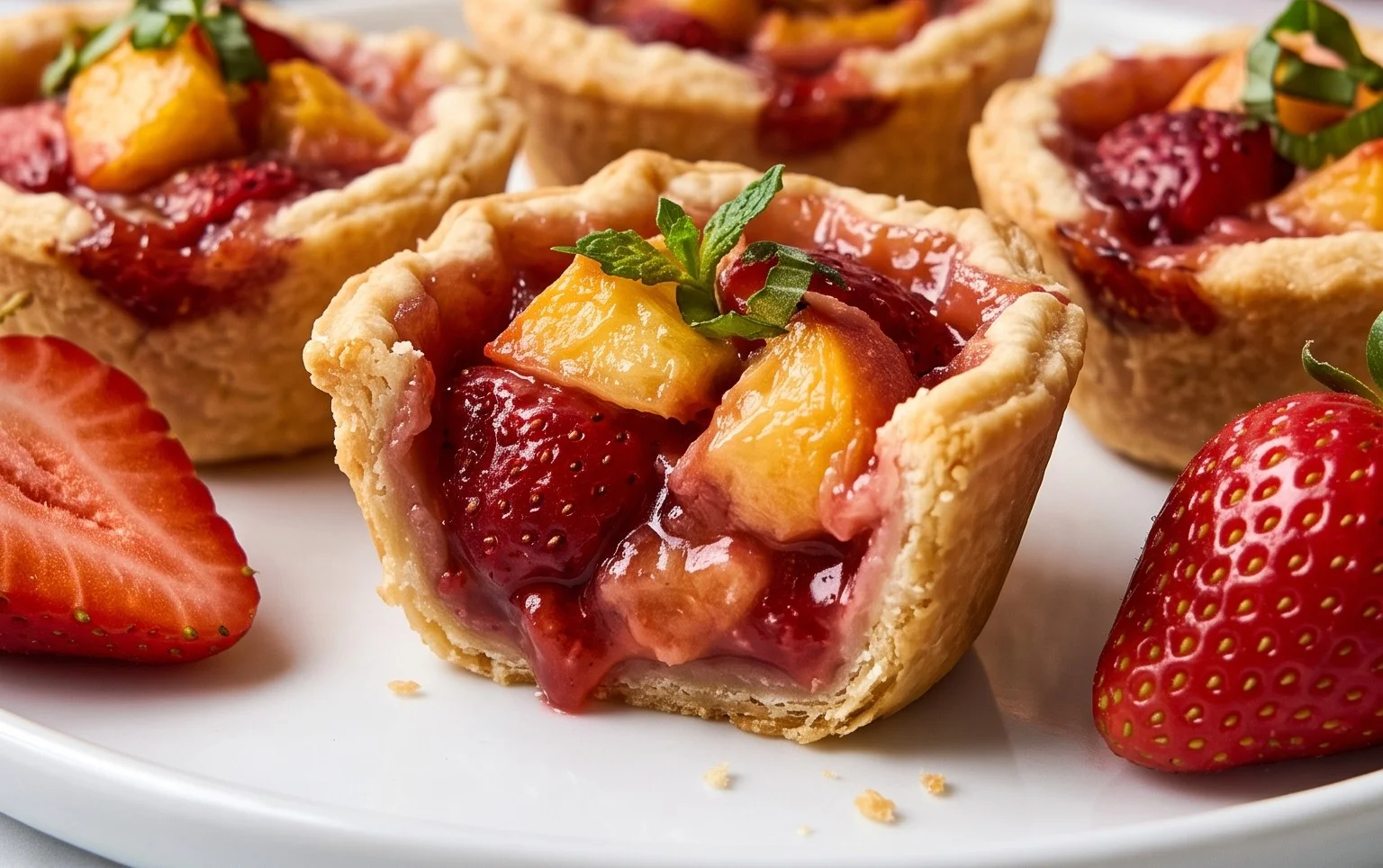 Strawberry Peach Pie Bites