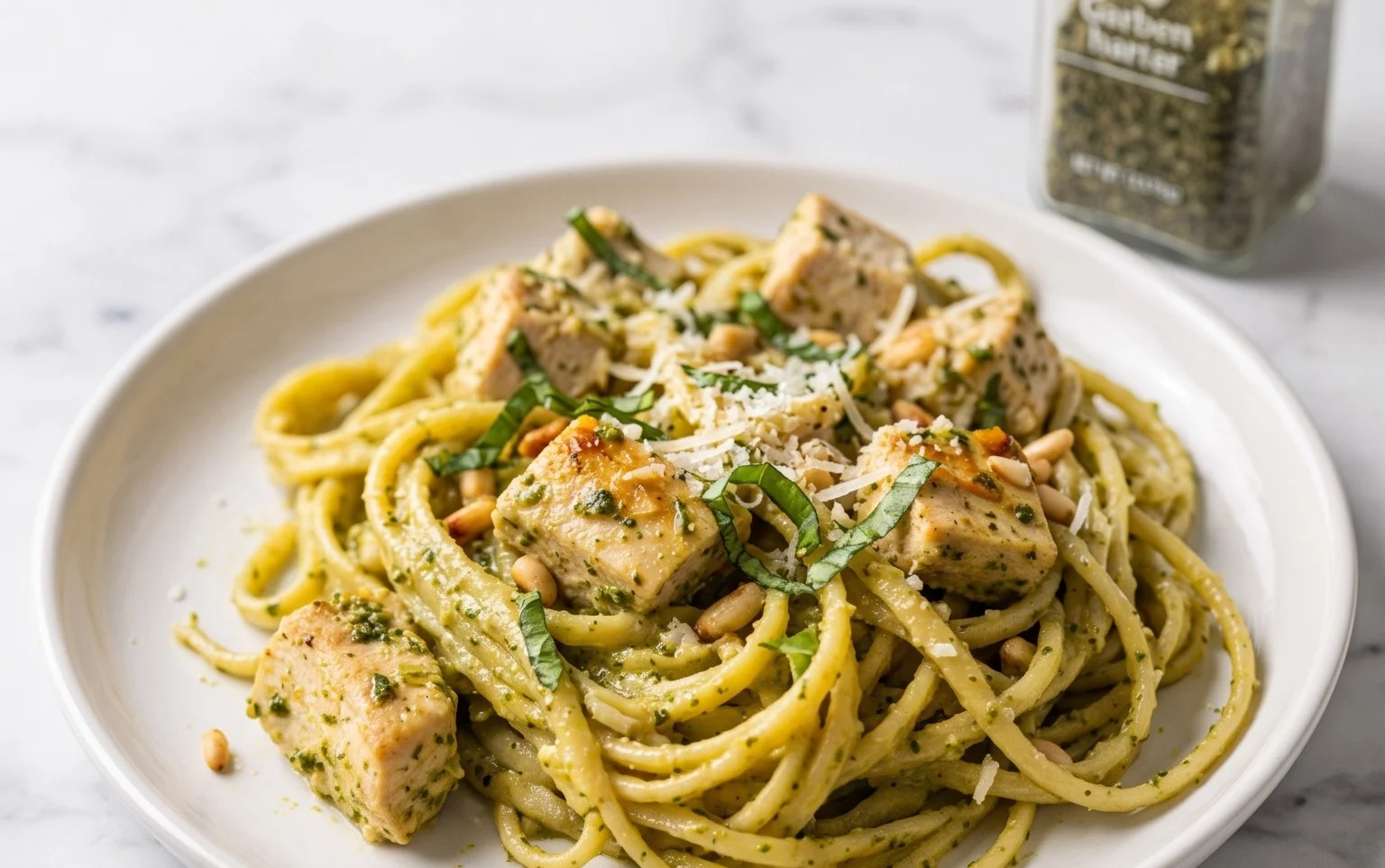 Creamy Chicken Pesto Pasta