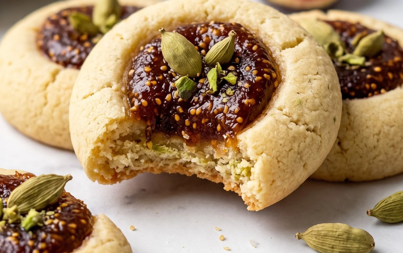 Cardamom Fig Thumbprint Cookies