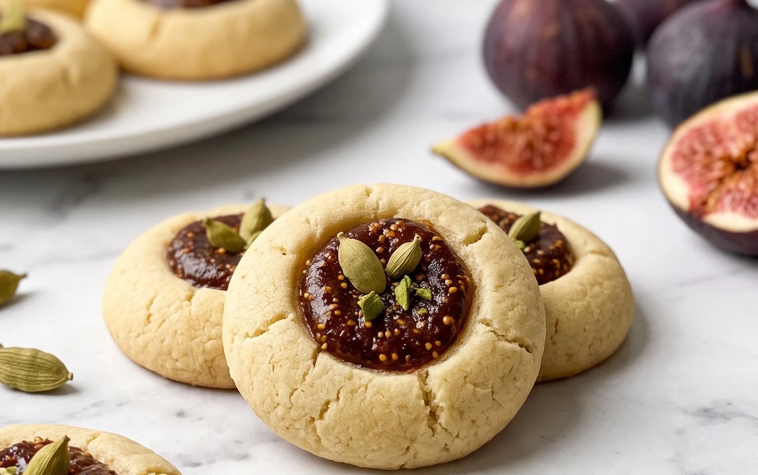 Cardamom Fig Thumbprint Cookies