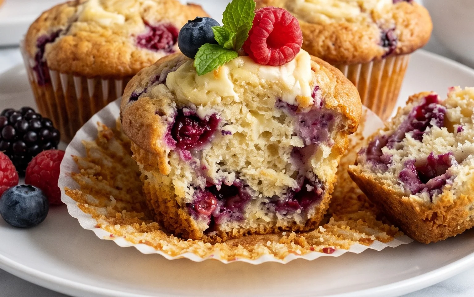 Berry Cream Cheese Muffins