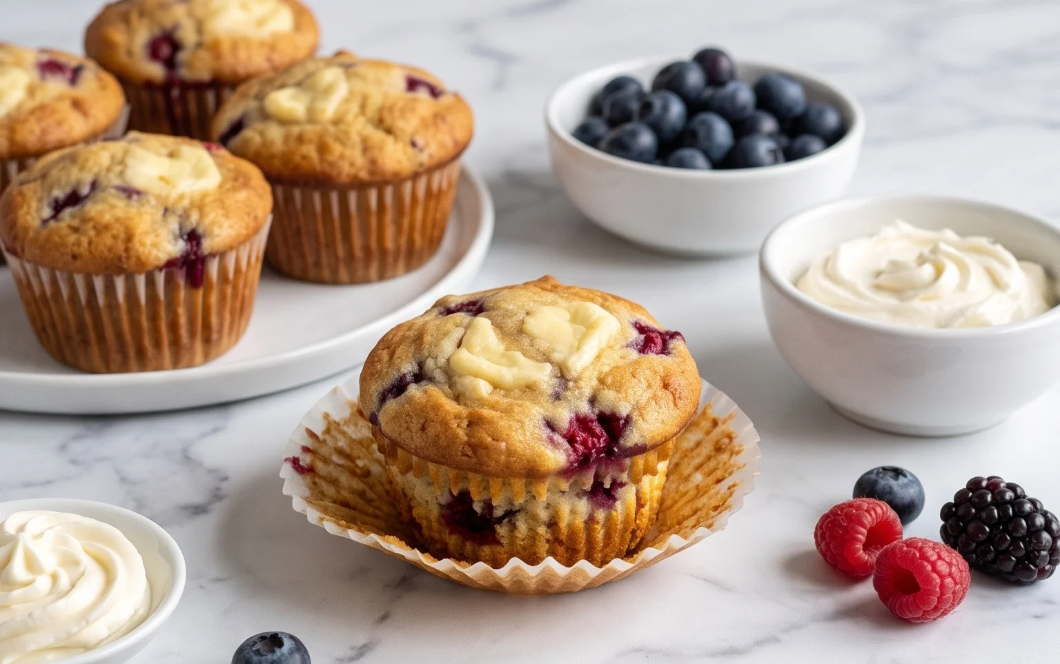 Berry Cream Cheese Muffins