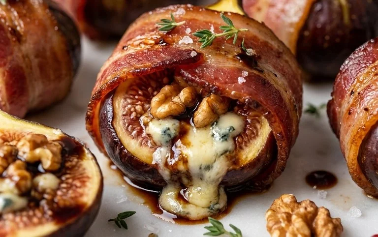 Beef Bacon Wrapped Stuffed Figs