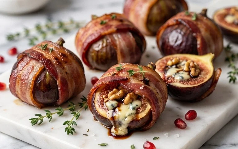 Beef Bacon Wrapped Stuffed Figs