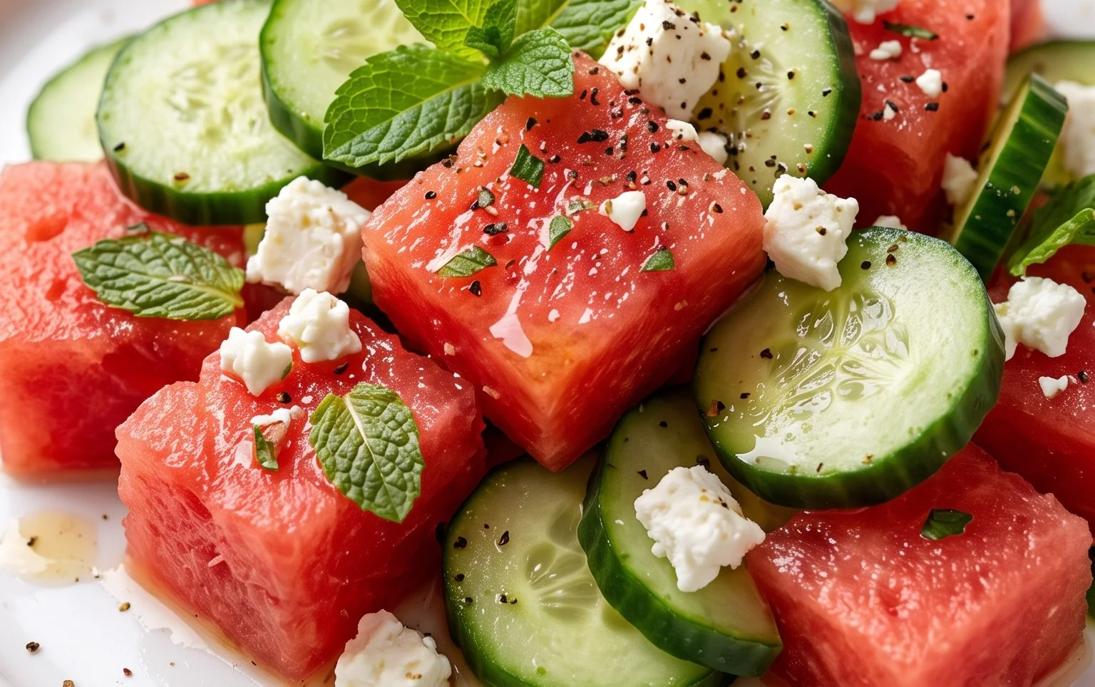 Watermelon Salad with Cucumber and Feta