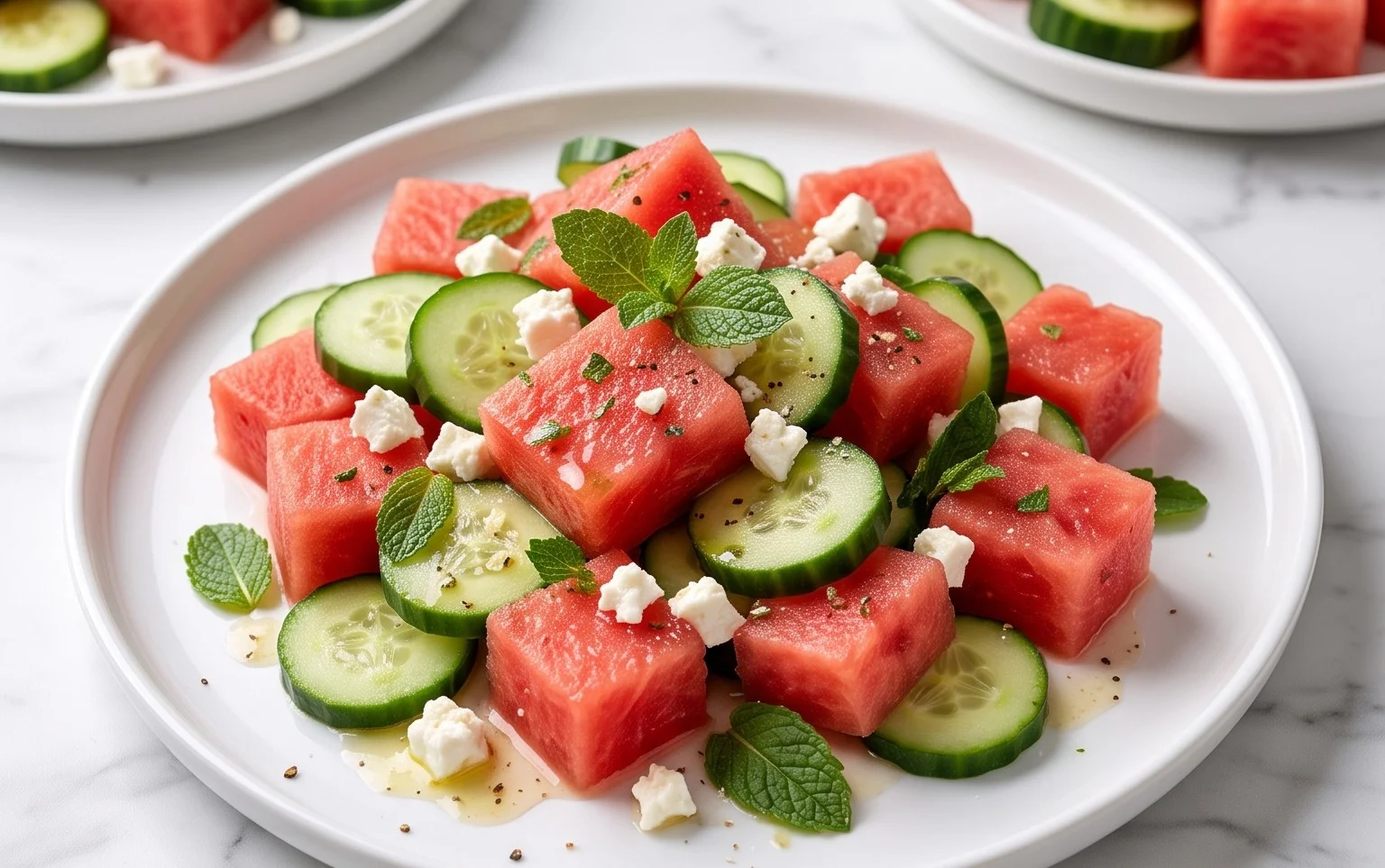 Watermelon Salad with Cucumber and Feta