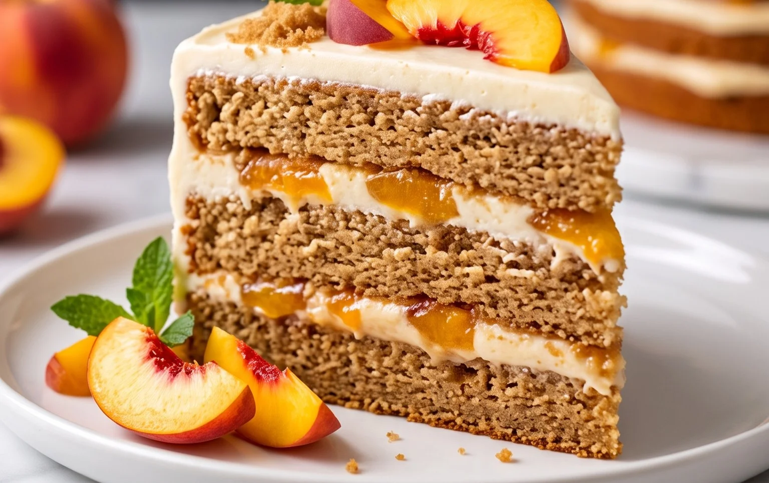Brown Sugar Layer Cake with Peach Filling