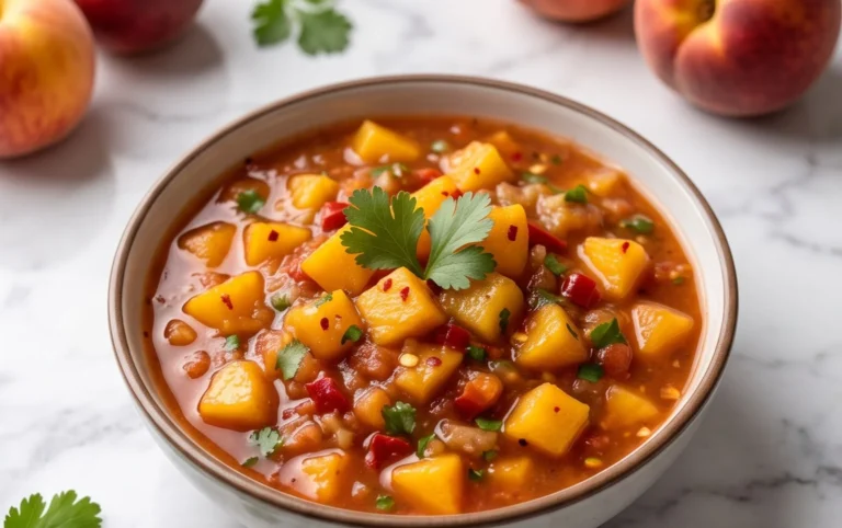 Sweet & Spicy Peach Salsa Canning Recipe