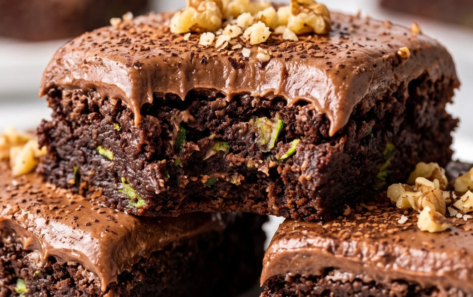 Zucchini Brownies with 1 minute Frosting!