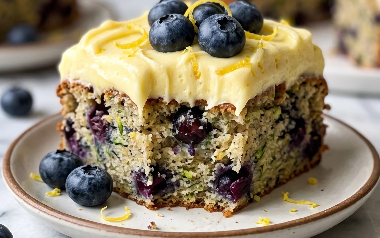 Blueberry Zucchini Cake with Lemon Buttercream