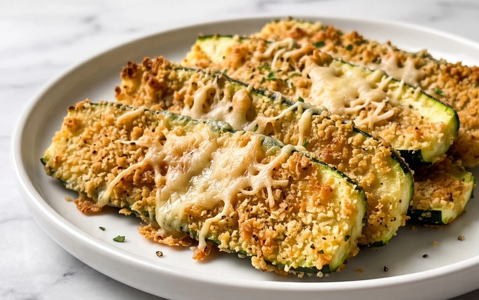 Irresistibly Crunchy Garlic Parmesan Roasted Zucchini
