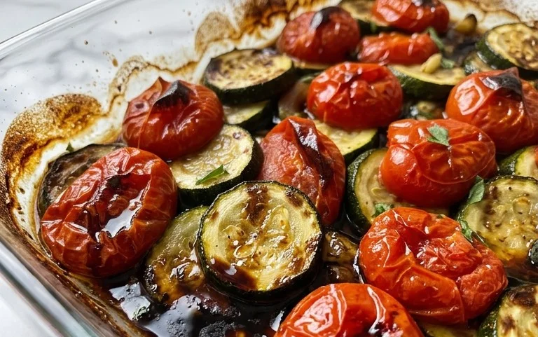 Balsamic Zucchini Tomato Bake